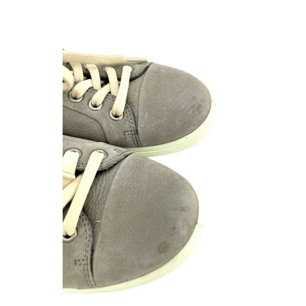 ECCO Soft 7 Grey Soft Suede Leather Lace Up Sneakers SZ 38 EU 8
